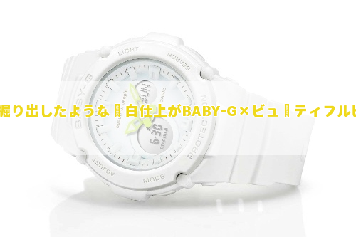 BABY-G×ビューティフルピープルのコラボ腕時計、“石膏”から掘り出したような純白仕上がり